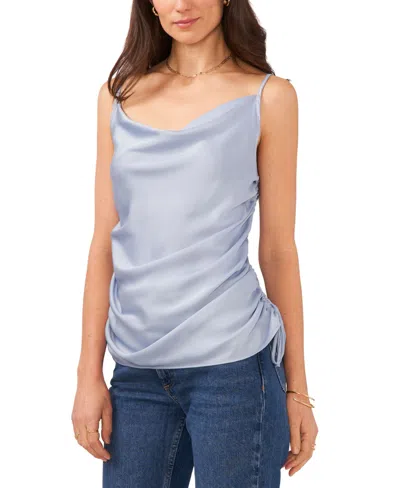 1.state Women's Sleeveless Cowl Neck Ruched Tank Top In Slate Blue