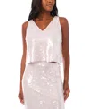 1.state Women's Sleeveless Embellished Sequin Top In Silver