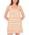 1.state Women's Sleeveless Square Neck Chevron Mini Dress In Multi
