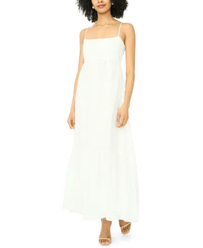 1.state Women's Sleeveless Square Neck Maxi Dress In White