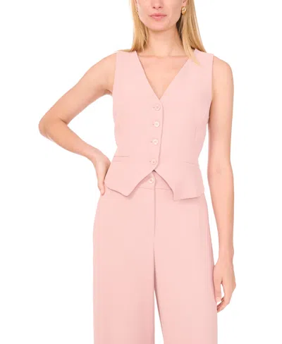1.state Women's Sleeveless Welt Pocket Vest In Pink