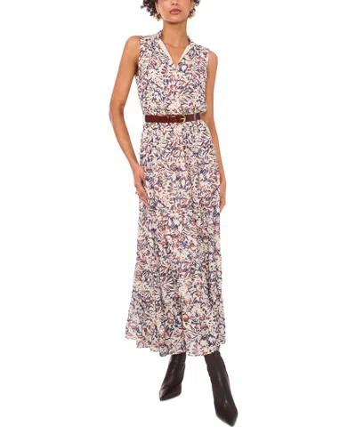 1.state Women's Split-neck Sleeveless Maxi Dress In Natural Taupe