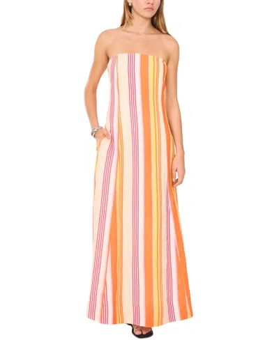 1.STATE WOMEN'S STRIPED STRAPLESS MAXI DRESS