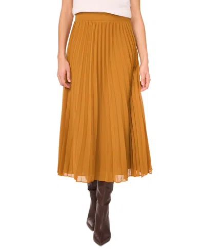 1.state Women's Sunburst Pleated Midi Skirt In Cathay Spice
