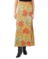 1.state Women's Floral Print Midi Skirt In Arrowwood