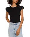 1.state Tulip Sleeve Knit Tee In Rich Black