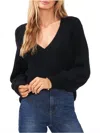 1.state Womens V Neck Shirt Pullover Sweater In Black