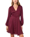 1.state Textured Mini Dress In Currant Red