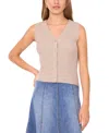 1.state Women's V Neck Button Up Sweater Vest In Neutral