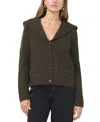 1.state Women's V-neck Collared Cardigan In Grey Beluga