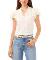 1.STATE WOMEN'S TIE NECK SHORT FLUTTER-SLEEVE BLOUSE