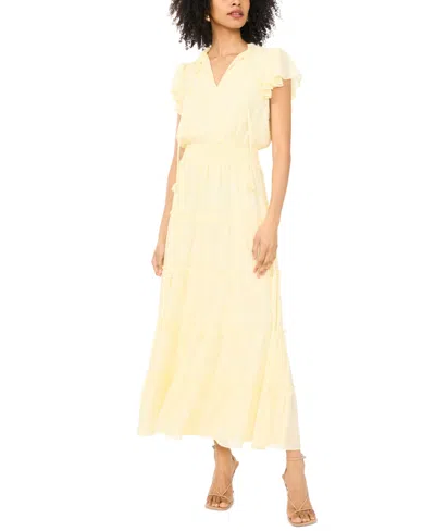 1.state Women's V-neck Tiered Maxi Dress In Yellow