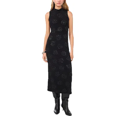 1.state Womens Beaded Polyester Cocktail And Party Dress In Rich Black