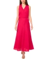 1.state Womens Collared Crossover Cropped Top A Line Maxi Skirt In Magenta