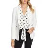 1.state Womens Contrast Trim Suit Separate Blazer In White