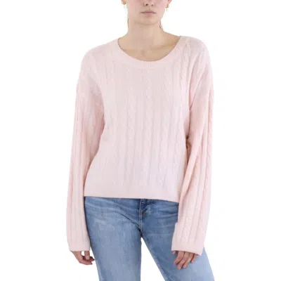 1.state Womens Crewneck Long Sleeve Pullover Sweater In Pink