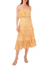 1.state Womens Floral Print Smocked Maxi Dress In Multi