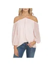 1.state Off The Shoulder Sheer Chiffon Blouse In Multi