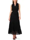 1.state Sleeveless Tie Neck Maxi Dress In Black