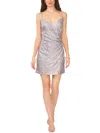 1.state Womens Mesh Sequined Cocktail And Party Dress In Blue