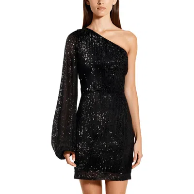 1.state Womens One Shoulder Sequined Cocktail And Party Dress