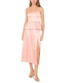 1.state Womens Printed Peplum Top Midi Skirt In Rose Cloud