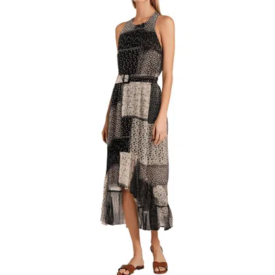 1.state Womens Printed Polyester Fit & Flare Dress In Black
