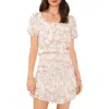 1.state Womens Printed Square Neck Cropped In Multi