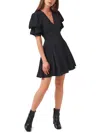 1.state Puff Sleeve Tiered Short Dress In Black