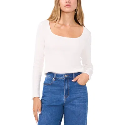 1.state Womens Ribbed Cotton Pullover Top In New Ivory