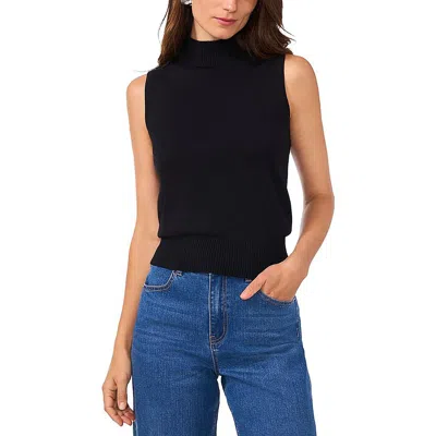1.state Womens Ribbed Trim Knit Mock Turtleneck Sweater In Black