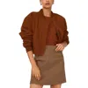 1.state Cropped Bomber Jacket In Multi