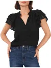 1.state Flutter Sleeve Tie Neck Top In Black