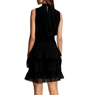1.state Womens Ruffled Tiered Mini Dress In Black