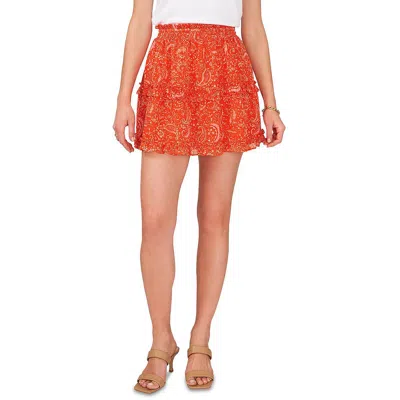 1.state Womens Smocked Ruffled Mini Skirt In Multi