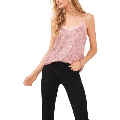 1.state Womens V-neck Sequined Tank Top In Multi
