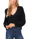 1.state Womens V Neck Shirt Pullover Sweater In Rich Black