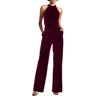 1.state Womens Velvet Mock Neck Jumpsuit