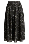 1.state A Line Midi Skirt In Rich Black