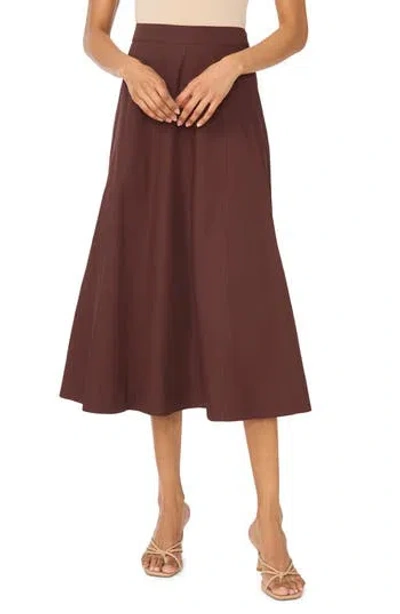 1.state Yoke Seam Midi Skirt In Cappuccino