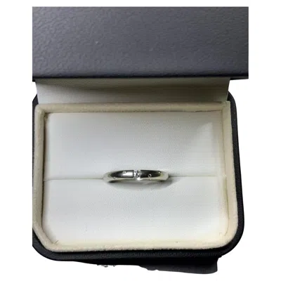 Pre-owned 1stdibs 0.25ct Floating Diamond Chunky Solitaire Engagement Ring 18ct White Gold