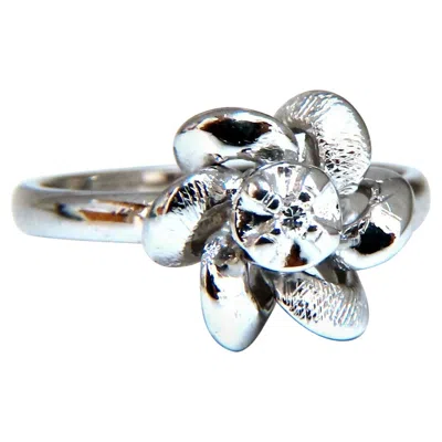 Pre-owned 1stdibs .02ct Natural Diamond Circular Bow Clover Ring 14kt* In Multi