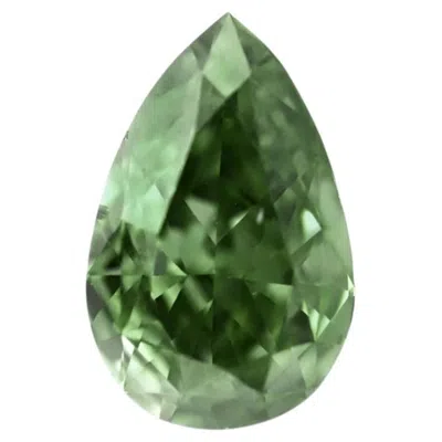 Pre-owned 1stdibs 0.50ct Gia Fancy Dark Gray-yellowish Green Pear Diamond Si1 (natural) 2235868061