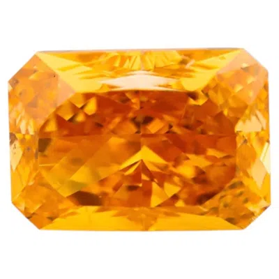 Pre-owned 1stdibs 0.52ct Cut-cornered Rect. Mod. Brilliant Fancy Vivid Yellow-orange Si2 Diamond In Multi