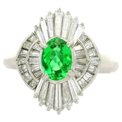 Pre-owned 1stdibs 0.72 Carat Brazilian Green Paraiba Diamond Platinum Halo Ring, Gia Certified