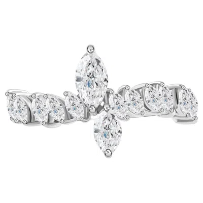 Pre-owned 1stdibs 0.81 Carat Si Clarity Hi Color Diamond Ring Handmade Jewelry 18k White Gold