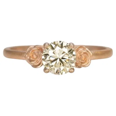 Pre-owned 1stdibs 1 Carat Diamond Floral Blossom Ring In 14k Rose Gold In Red