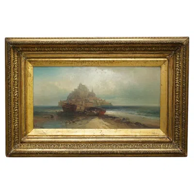 Pre-owned 1stdibs 1 Of 2 Antique Original 1890 Max M Sinclair Oil Paintings Of St Michael's Mount In Brown