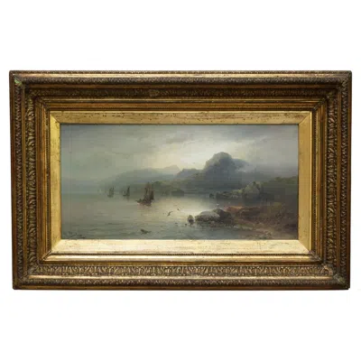 Pre-owned 1stdibs 1 Of 2 Antique Original Cir 1890 Max M Sinclair Oil Paintings Of A Coastal Scene In Brown