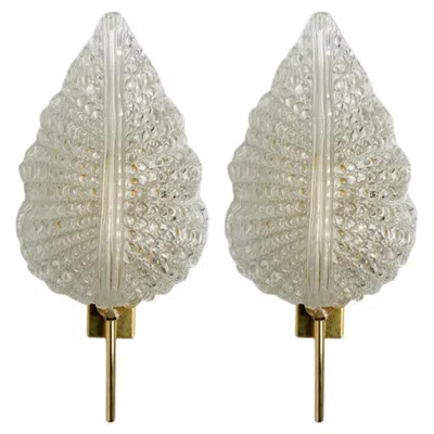 Pre-owned 1stdibs 1 The 3 Pairs Of Large Wall Sconces In The Style Of Barovier & Toso, Italy In Sand